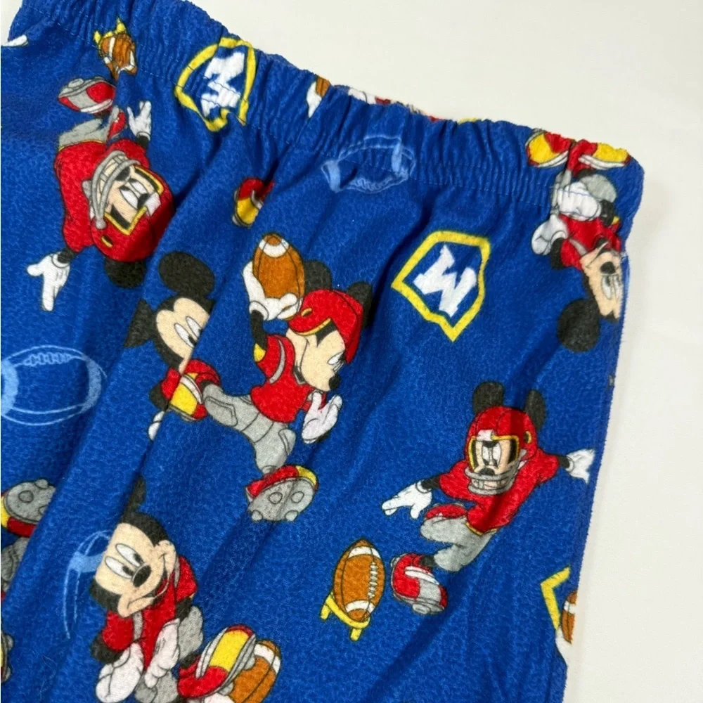 DISNEY‎ Boys Mickey Mouse Football Fleece Pajama Set 3T Character Loungewear